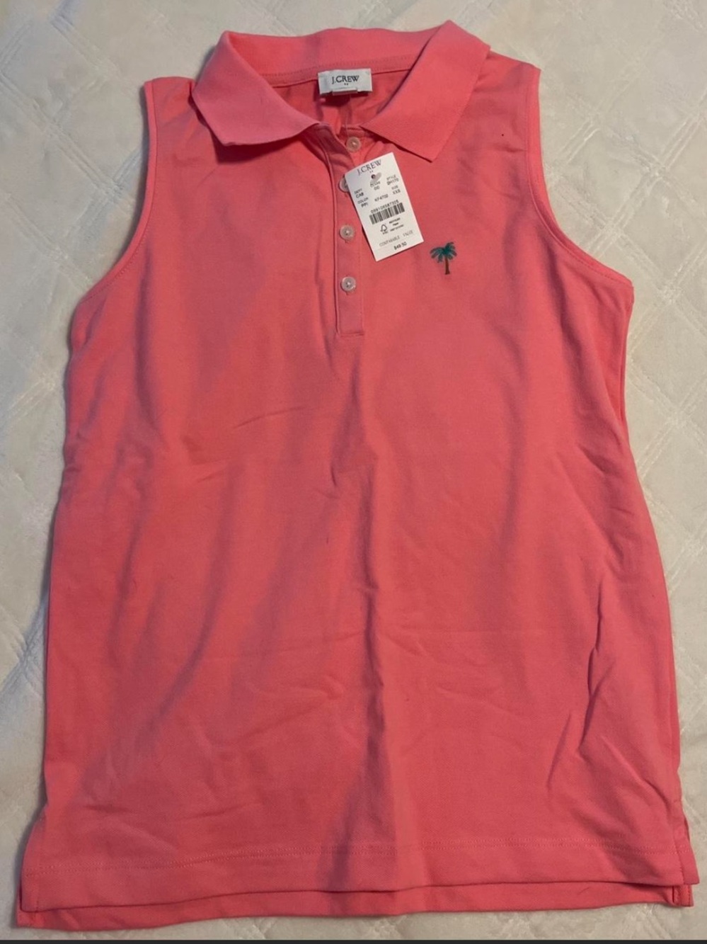 J. Crew Sleeveless Polo Tank Top - Coral Pink